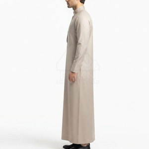 Thobe moderne ajusté pour homme, décontracté, respirant, léger, en coton, élégant, pour un usage quotidien, coupe confortable, design stylé - Product Image 3