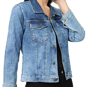 Turn Down Collar Custom Color Size <b>Women</b> Jeans <b>Jacket</b> Plus Size Breathable <b>Lightweight</b> Jeans <b>Jacket</b> In Outdoor Use - Product Image 5