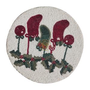 Factory Direct Wholesale Traditional Embroidery <b>Beaded</b> Handwoven Luxury Table Mat Linen Cotton Fabric Anti-Slip Dining Accessory - Product Image 4