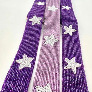 Correa de bolso con cuentas de estrella Correa de monedero de estrella ajustable Correa de monedero con cuentas de estrella hecha a mano - Product Image 1