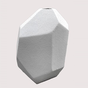 Vase à fleurs blanc de luxe nouveauté forme irrégulière conception de fer Style côtier décor de Table de mariage en métal pour salon - Product Image 4