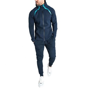 Chándal ajustado transpirable ligero para hombre, con logotipo personalizado, cremallera completa, manga larga raglán, invierno, entrenamiento, correr - Product Image 1