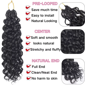 Cheveux synthétiques <span class=keywords><strong>GoGo</strong></span> Curl pour femmes noires, ombré T27, boucles courtes de plage, extensions de cheveux synthétiques à torsades profondes - Product Image 5