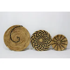 Hot Items Set of 3 Wall Decor Basket Straw Wall Hanging Basket Colorful Home Decor Vietnam Manufacturer Supply