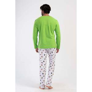 ชุดนอนผู้ชายแบบมีปก แขนยาว CEPLI ERKEK P.SUPREM - สีเขียว - สีเขียว - Product Image 3