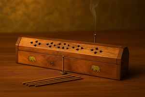 Soporte de Incienso de Madera Duradero, Hecho a Mano, de la Mejor Calidad |   Porta Incienso de Madera Maciza para Pooja Religiosa en el Hogar - Product Image 5