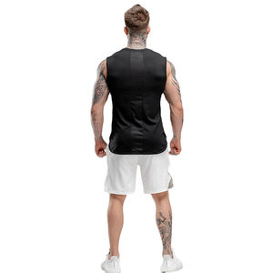 Camiseta sin mangas negra de cuello redondo para hombre de alta calidad Diseño liso con logotipo personalizado Camisa sin mangas para gimnasio Deportes y ropa informal Camisetas sin mangas - Product Image 5