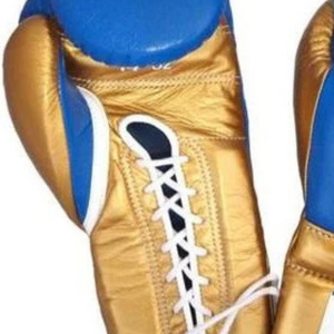 Winning <b>Lace</b> Up Boxing <b>Gloves</b> Blue Gold Genuine Leather Pro Fight Training Sparring <b>Gloves</b> 8oz 10oz 12oz 14oz 16oz - Product Image 5