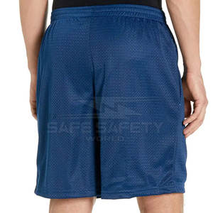 High Street Men's Mid 5 pulgadas Entrepierna Casual Jogging Shorts Patrón sólido Lona transpirable Bolsillos elásticos Venta al por mayor Malla rápida - Product Image 3