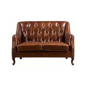 Sofás de Cuero de 2 Plazas de Estilo Industrial Vintage, Diseño Moderno y Lujoso para Sala de Estar de Villa - Product Image 1