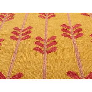Alfombra Kilim de Lana Tejida Plana Orenda Gold, Diseño Floral Rectangular Hecho a Mano para Dormitorio, Sala de Estar, Pasillo - Modelo Adwl-13254 - Product Image 3
