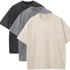 2024 été 230G 100% coton lavage à l'acide cire teinture col rond à manches courtes t-shirt en plein air surdimensionné mode sport T-shirts pour hommes - Product Image 5