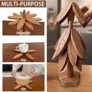 Sous-verres en noyer sous-verres de bureau en bois non finis directs d'usine avec support tapis de Table en bois sur mesure de l'Inde - Product Image 4