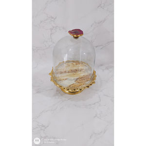 Elegant Round Metal <b>Cake</b> <b>Stand</b> with Enameled Finished Perfect Serving <b>Christmas</b> <b>Cakes</b> with Decorative Dome Holiday Celebrations - Product Image 3