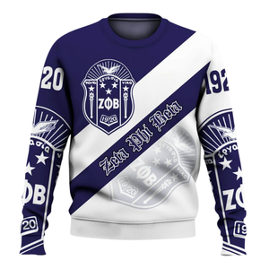Zeta Phi Beta 1920 Crewneck Sweatshirt <b>Women</b> Greek Sorority Blue <b>Fleece</b> Embroidered <b>Top</b> - Product Image 1