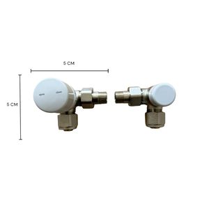 Válvulas Angulares Termostáticas de Latón Niquelado HM 3/8x16, Estructura de Bola Universal Derecha/Izquierda, Fácil Instalación para Agua y Gas - Product Image 5