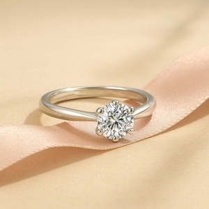 Anillo Solitario Premium Zarkan 925 con Sello de Calidad, Anillo Ajustable Romántico de Diseño Geométrico con Diamante o Zirconia para Compromiso - Product Image 1