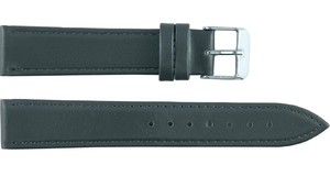 Bracelet de montre unisexe en cuir véritable gris foncé classique de luxe 20 mm respirant résistant à l'eau pour montre connectée réglable - Product Image 6