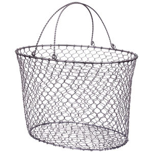 Cesta de Cosecha de Alambre de Acero Galvanizado de Calidad Superior con Mango de Madera, Cesta de Almacenamiento de Metal con Recubrimiento en Polvo para Cocina - Product Image 5