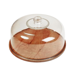 Soporte de pastel de madera de acacia con cubierta de cúpula de acrílico transparente Artículo decorativo para el hogar de la mejor calidad Artículo de lujo de madera Venta superior - Product Image 4
