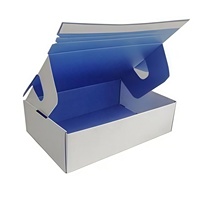 Boîte d'expédition en carton avec bande adhésive personnalisée, auto-scellante, pour courrier, avec gaufrage, matériaux recyclés, recyclable