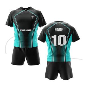 Uniforme de rugby pour homme à manches courtes, taille et couleur personnalisées, tissu en maille respirant léger, grande taille - Product Image 1