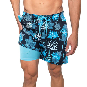 Pantalones cortos de gimnasio con estampado de fábrica, pantalones cortos de natación para hombre OEM, pantalones cortos de playa informales para hombre - Product Image 1