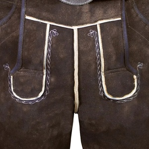 Shorts en cuir professionnels en gros, style rétro vieilli, délavé, marques urbaines, logo personnalisé imprimé - Product Image 5