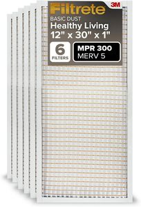 แผ่นกรองอากาศ Filtrete 12x30x1 ขนาด MERV 5, ชุดกรองอากาศสำหรับเครื่องปรับอากาศและเตาอบ 6 ชิ้น รุ่น MPR 300 Basic Dust Defense 6 แพ็ค - Product Image 2