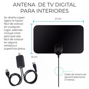 Antenna TV Digitale HD 1080P per Interni/Esterni, Ricevitore di Segnale in Plastica con Connettore di Alimentazione USB - Product Image 5