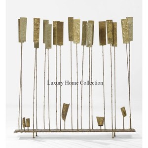 Sculpture en métal plaqué or d'art de travail contemporain unique moderne de nouveau modèle avec la base noire du fournisseur indien dans le bas prix - Product Image 5