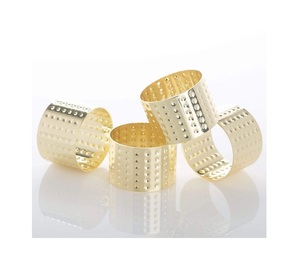 Silver Plated Brass Napkin Ring for <b>Wedding</b> Parties and Home Decorations Round <b>Tissue</b> Dazzling Designed Napkin Ring - Product Image 1