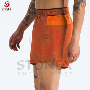Shorts de sport pour hommes, shorts de course personnalisés en tissu, avec poches zippées, OEM - Product Image 4