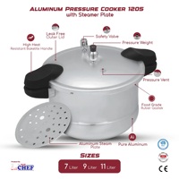 CHEF Kompor Gas Ramah Lingkungan 9 Liter Berkualitas Terbaik Kompatibel dengan Panci Tekan Aluminium Alloy 3003 Model 1205 Perak