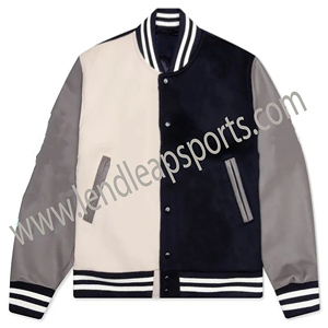 Vente en gros Vestes manches en cuir brodées Veste Letterman Varisty en laine Vestes d'hiver pour hommes pas cher - Product Image 5