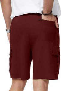 Venta al por mayor a granel logotipo corto de lana pantalones cortos de sudor de los hombres de encargo al por mayor de los hombres cordón Jogger de punto de algodón pantalones cortos de gimnasio - Product Image 2