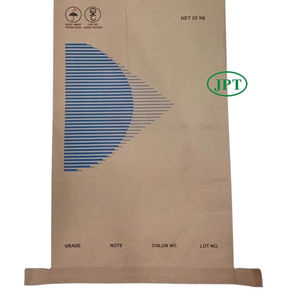Bolsa tejida de papel Kraft con fondo de boca abierta ecológica de 25kg personalizada con interior de PE para embalaje de fertilizantes y cemento - Product Image 1