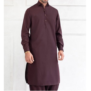 Nouveau Shalwar Kameez vêtements de mode pour hommes couleur unie conception Unique Shalwar Kameez mode hommes 2 pièces robe respirante - Product Image 1