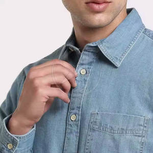 Camisas de Mezclilla Casuales para Hombre, Talla Grande, 100% Algodón, Transpirables, de Verano, Alta Calidad - Product Image 5