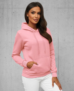 Casual Streetwear Drop Shoulder Figures Breathable Eco-friendly <b>Hoodies</b> Knitted Ladies Orange - Product Image 6