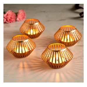 Juego de 4 luces en forma de cuenco de metal, portavelas para decoración del hogar, decoración de jardín, sala de estar - Product Image 2