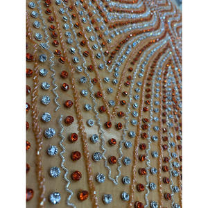 Amber Crystal Geometric <b>Embroidered</b> Mesh Fabric Breathable In-Stock <b>Curtains</b> Jacquard Dot Embroidery Styles Woven Metallic - Product Image 3