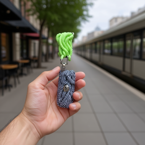 Lanière de carte bicolore DAM 5,7x5,5 cm avec fermoir métallique pour sangles de téléphone portable - Product Image 2