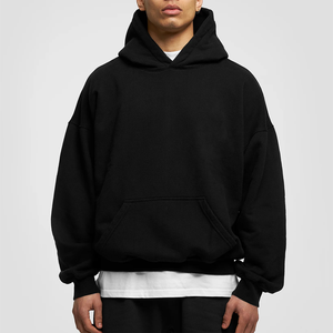 Sweat à capuche d'hiver unisexe personnalisé OEM coupe régulière en coton biologique lourd Boxy Hip Hop pull à épaules tombantes avec fermeture éclair Streetwear - Product Image 2