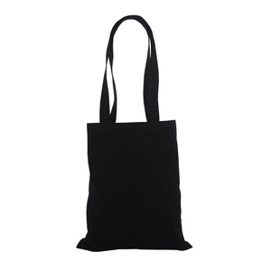 Sac de transport scolaire toile nouvelle mode réutilisable noir couleur 10 oz coton toile sacs à provisions sacs fourre-tout coton pour l'épicerie - Product Image 1
