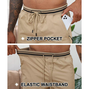 Short de course trois-quarts à séchage rapide pour hommes Short de sport décontracté en tissu de maille respirant motif solide Short de sport pour hommes pour hommes - Product Image 5