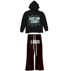 Ensemble de sweat à capuche évasé personnalisable Urban Chic Survêtement évasé style rue surdimensionné et lourd Survêtement évasé confortable Hiver - Product Image 2