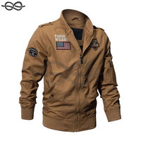 Blouson Aviateur Homme Style Printemps Multi-Poches Tactique Veste de Moto Automne Légère en Coton Col Montant
