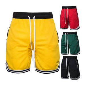 Pantalones cortos deportivos de lana personalizados para hombre, pantalones cortos de secado rápido para gimnasio y correr, teñido liso, precio de fábrica - Product Image 4