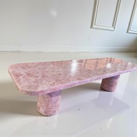 Table de console ovale moderne en quartz rose écologique poli, fabriquée à la main, pour comptoir de cuisine, table à café, bar, Diwali